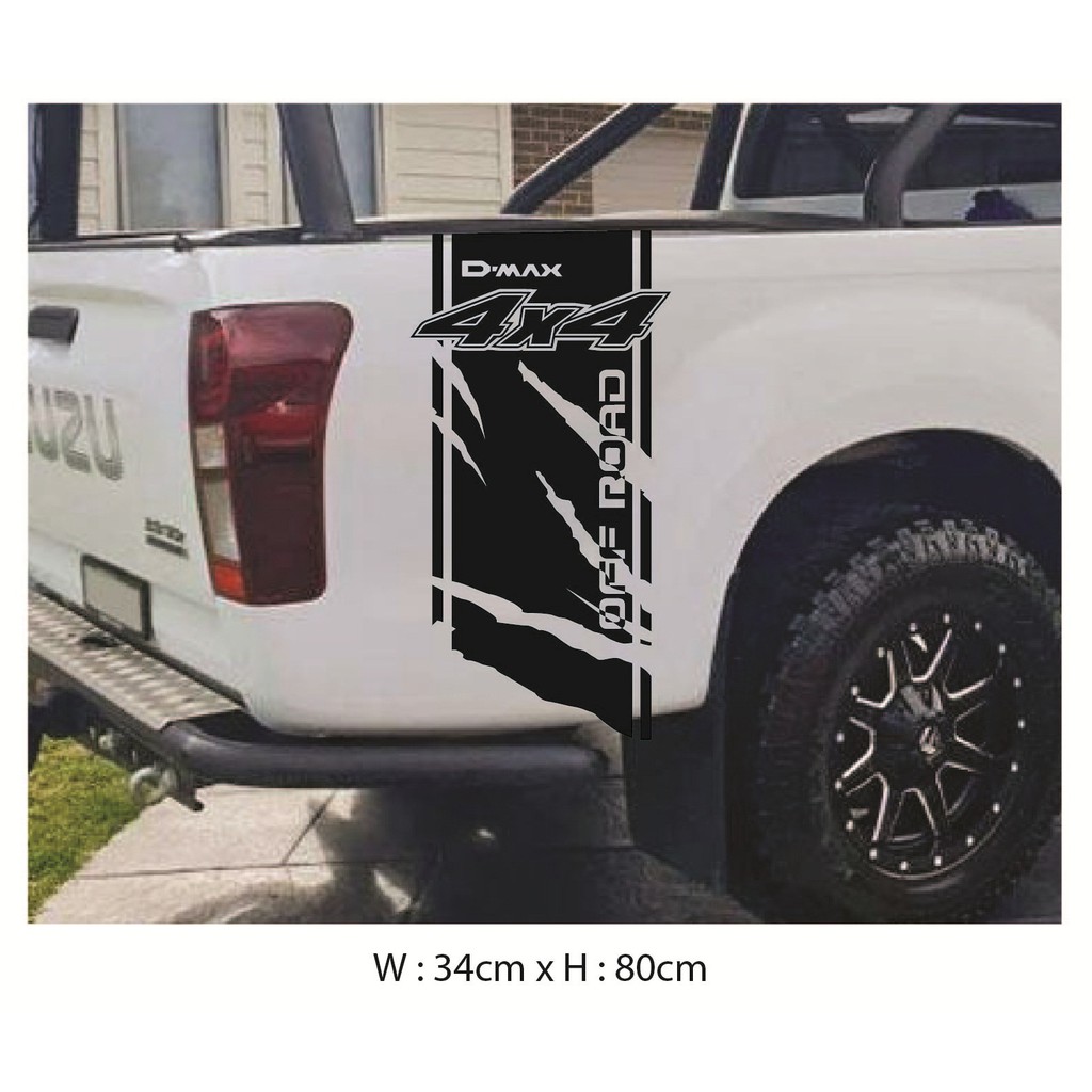 ISUZU DMAX 4X4 OFF ROAD SIDE TRUNK CAR STICKER | Shopee Malaysia