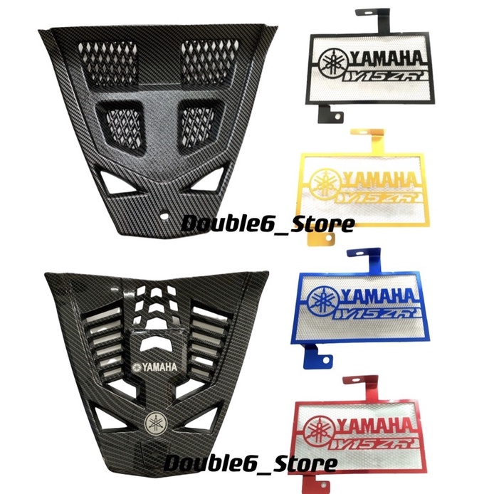 Y15 Y15ZR V1 V2 ENGINE COVER PVC Carbon Black + COOLANT NET RADIATOR ...