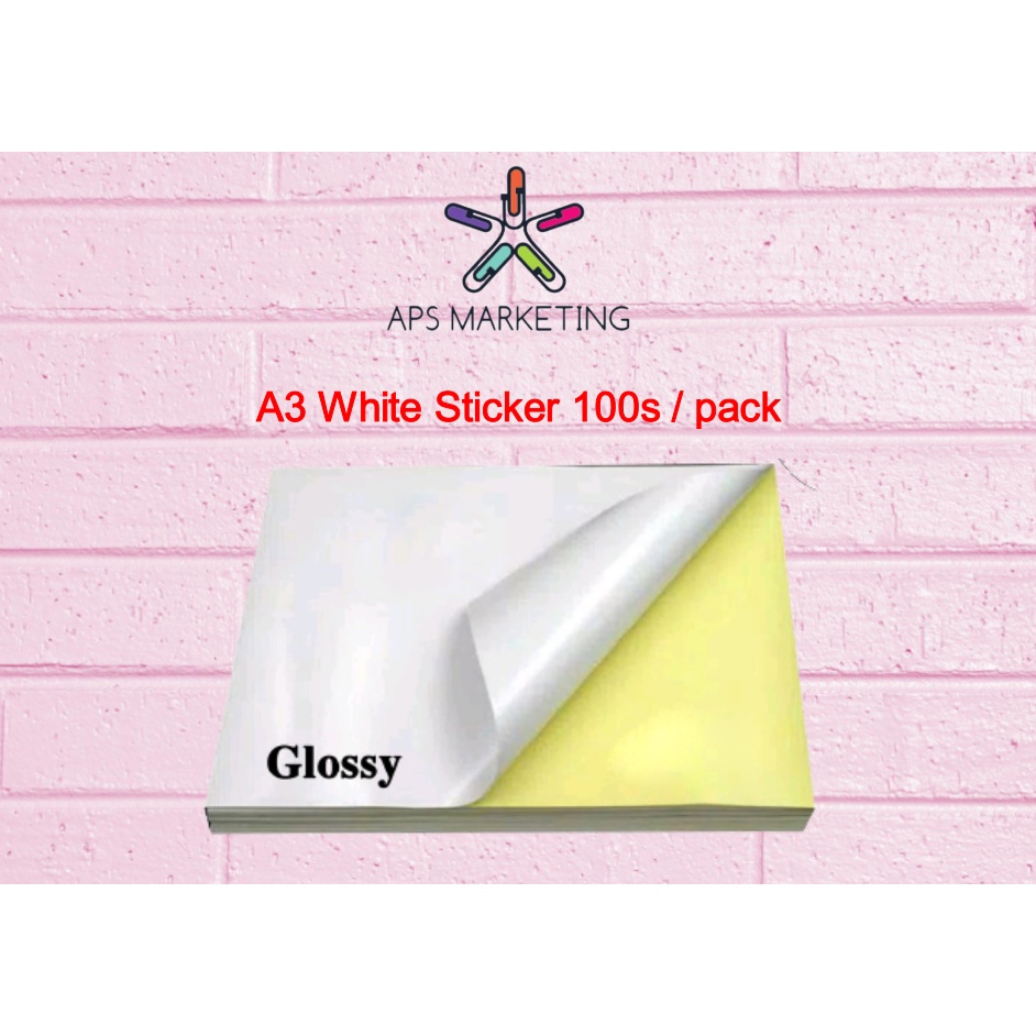 A3 White Glossy Sticker 100s | Shopee Malaysia