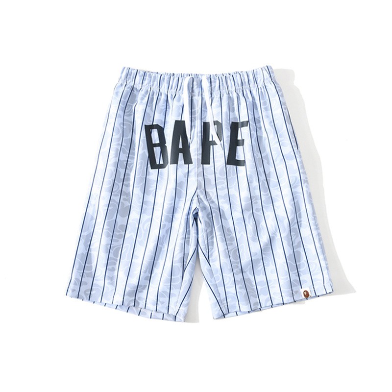 Japanese New BAPE A Bathing Ape Baseball Uniform Tshirt Men Woman Summer  Breathable Movement Light Blue Stripe Suit T shirt