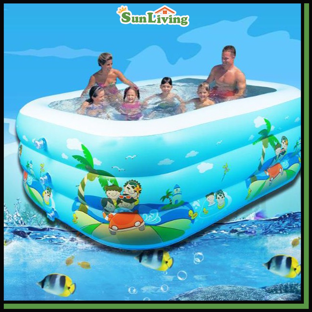 Rectangular Kids Inflatable Swimming Pool Household Thickened PVC Ocean ...