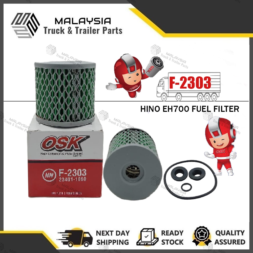 OSK F-2303 FUEL FILTER HINO EH700, EC100 (23401-1060) | Shopee Malaysia