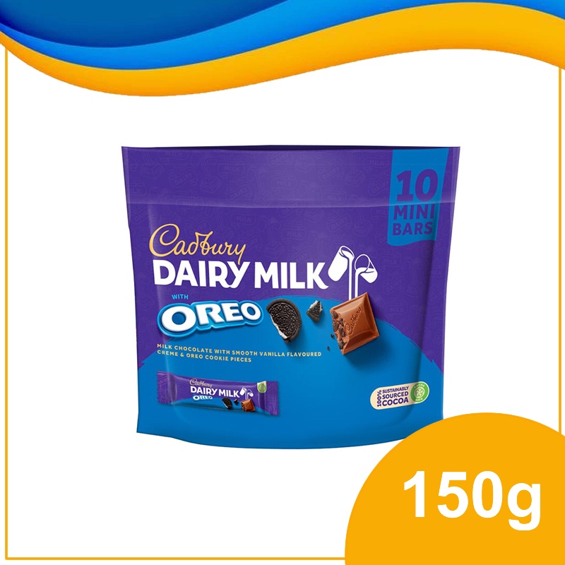 Cadbury Dairy With Oreo Milk Chocolate 10 Mini Bars 150g (Exp: SEPT ...