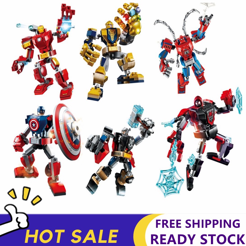 Compatible with Lego Avengers Spider-Man Captain America Mecha
