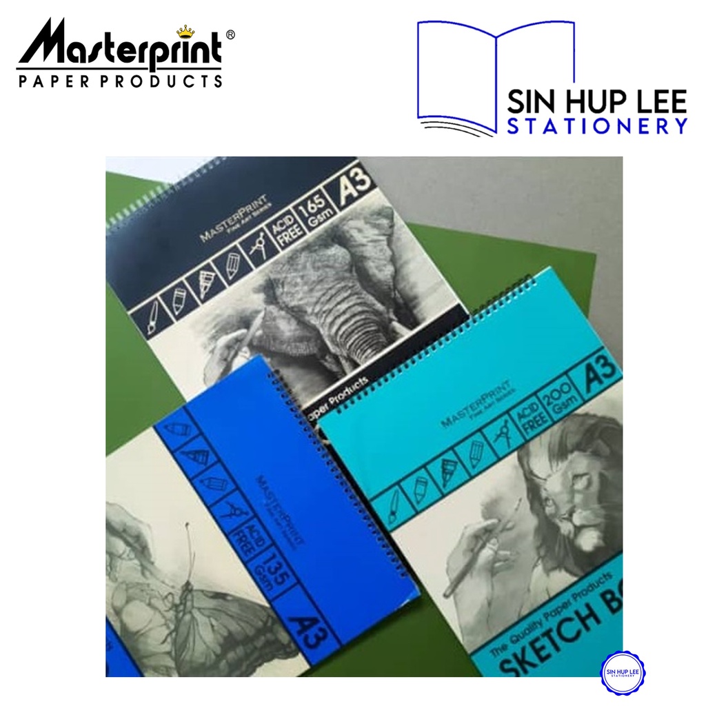 Masterprint A3 Sketch Book / Sketch Pad ( Portrait ) 135 / 165 / 200 GSM