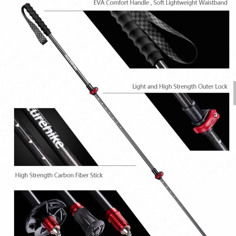 Naturehike ST10 Carbon Fiber Lighter NH19S010T Tracking Pole
