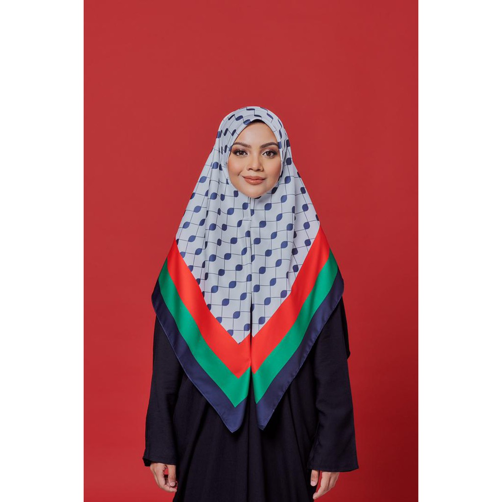 SHAWLPUBLIKA Palestine Printed Square Tudung Bawal Tudung Satin ...