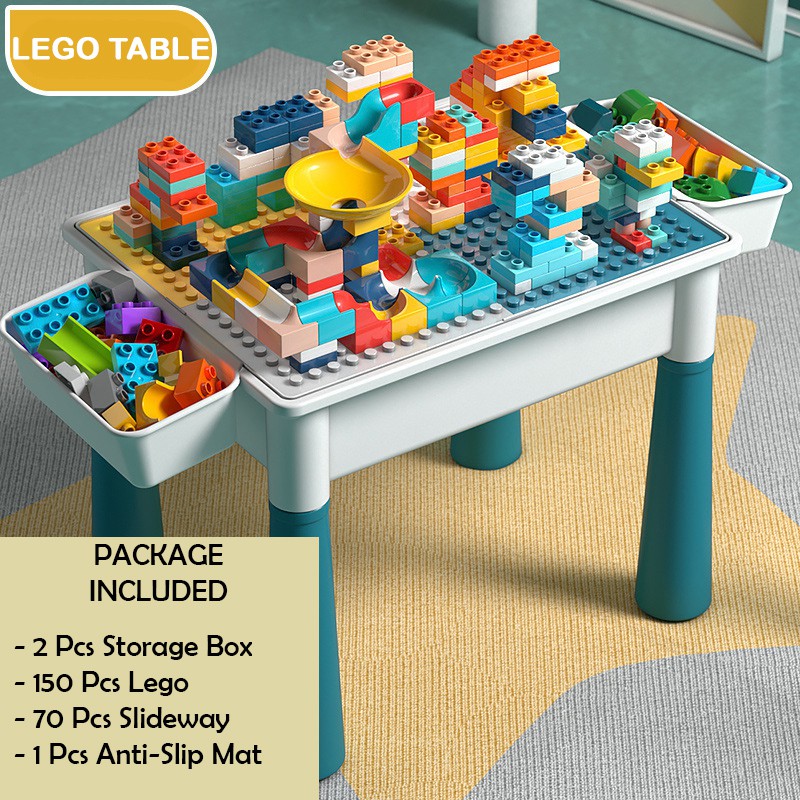 Lego Table Block Toys Multi Function ChildrenLearning Playing Study Drawing Lego Duplo Table Kids Desk Shopee Malaysia