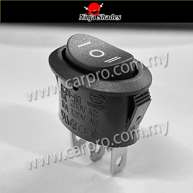 2 Pack 16mm Round Rocker Power Switch - 2 Pin 6A 125V / 3A 250V On/Off IO