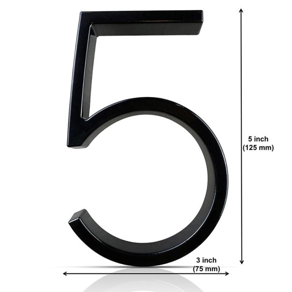 black floating house numbers doorplate letters metal address sign board