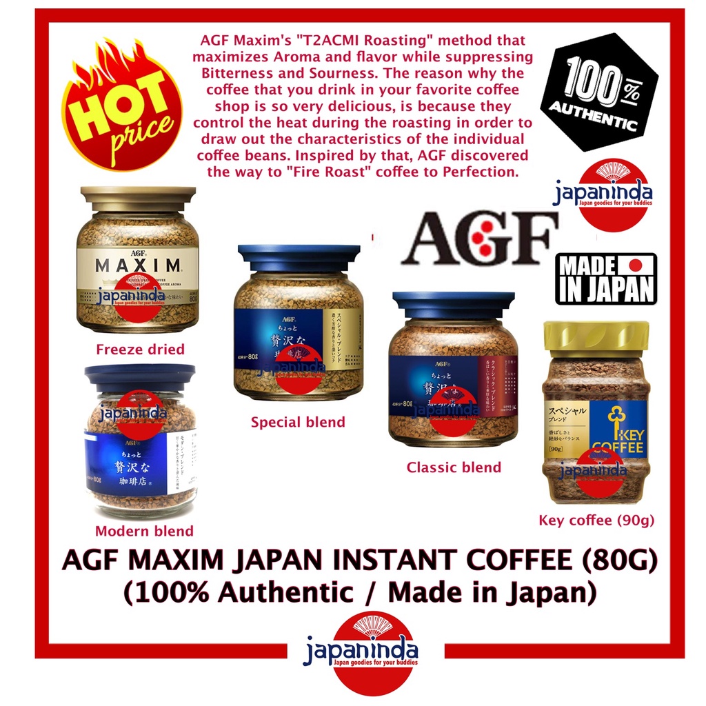 AGF MAXIM Japan Instant Coffee (80g / Made in Japan Shopee Malaysia