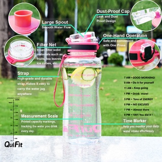 Large Water Bottle, 3.78 L Drinking Water Bottles with Time to Drink,  Leakproof Durable BPA Free Water Jug with Carry Strap for Fitness, Gym,  Outdoor Sport 