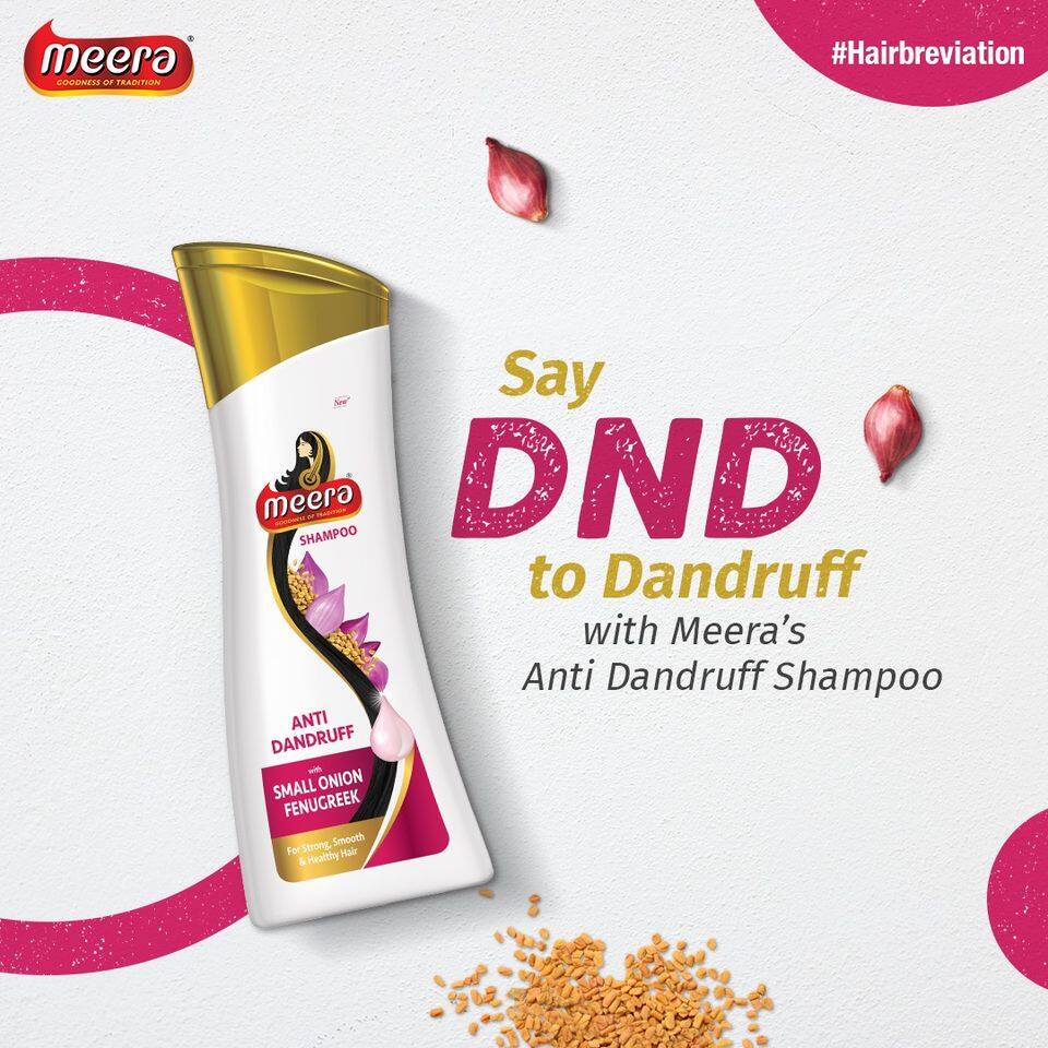 Meera Anti Dandruff Shampoo With Small Onion Fenugreek 180ml Shopee
