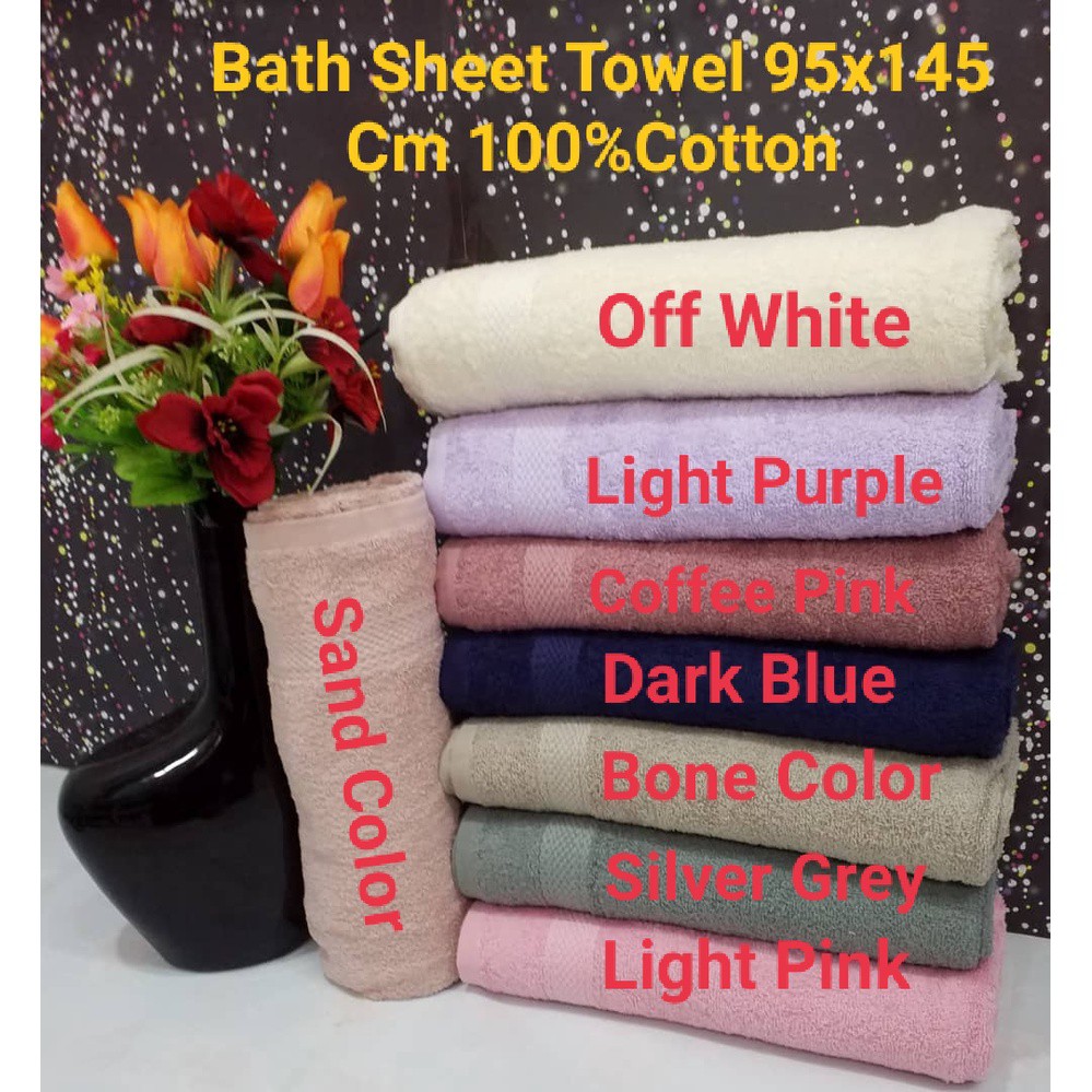 Big Bath Sheet Towel 95x145 Cm 38x58 Inches 100 Cotton Soft Abosrbent Water Cheap Price Heavy Grams Good Quality Shopee Malaysia