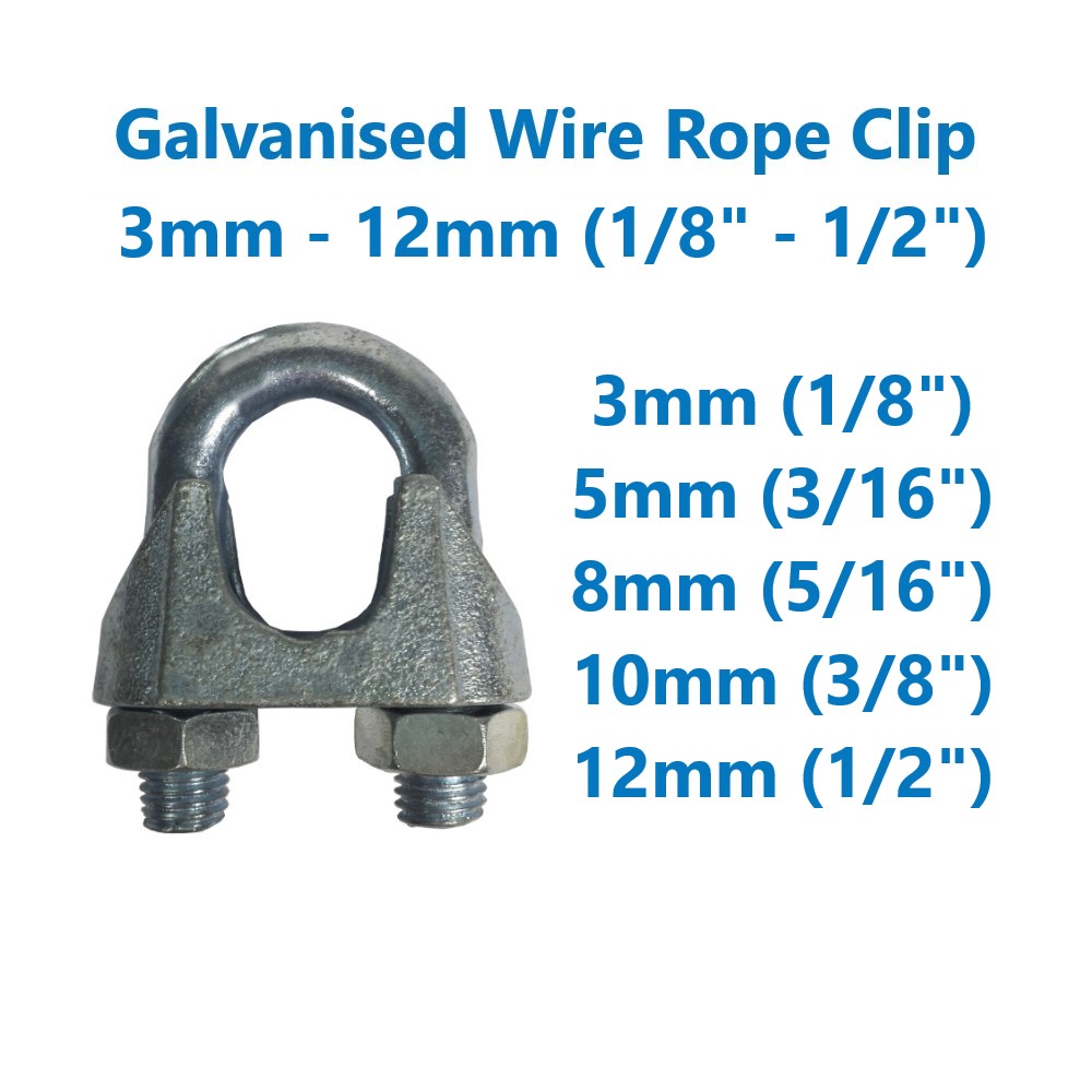[3mm12mm] Galvanized Wire Rope Clip / UBolt Clamp Shopee Malaysia