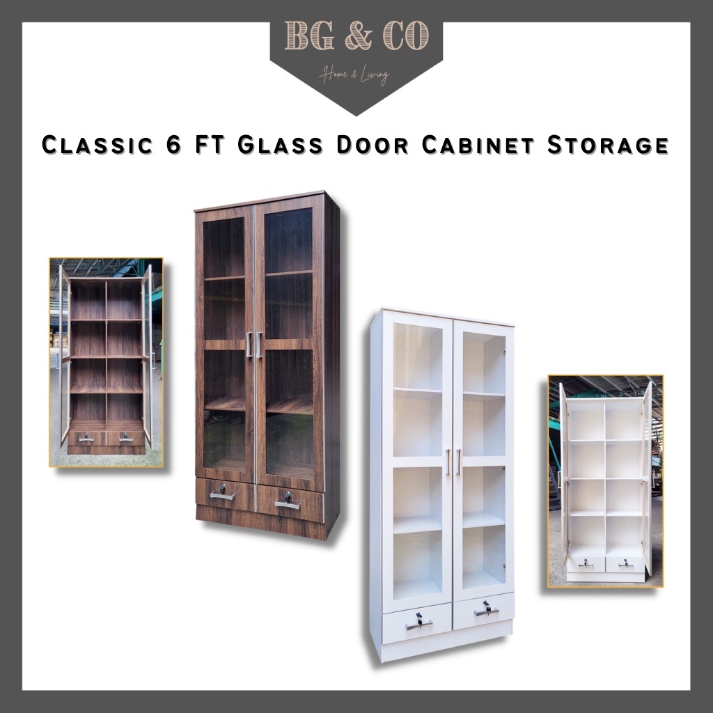 CLASSIC 6FT Display Cabinet Glass Cabinet Display Rack Book Rack Rak ...