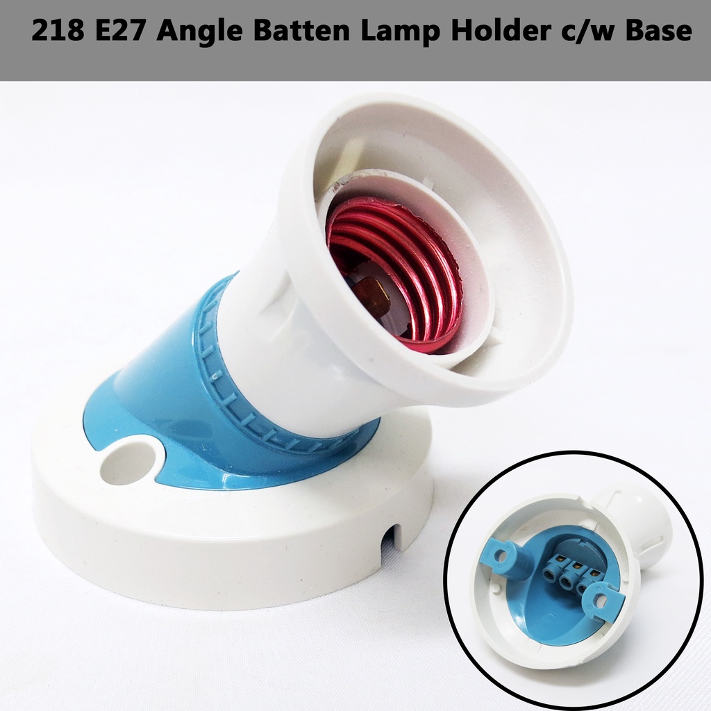 3H E27 [Angle/Straight] Batten Lamp Holder/Socket Light Bulb Holder c/w