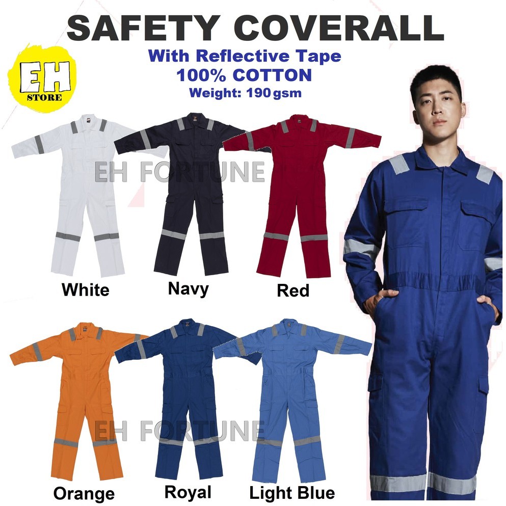 Safety Coverall with Reflective Tape Workwear OREN SPORT - Royal Light ...