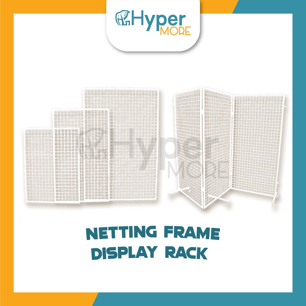 HYPERMORE [High Quality] Netting Frame Display Rack Retail Rack White