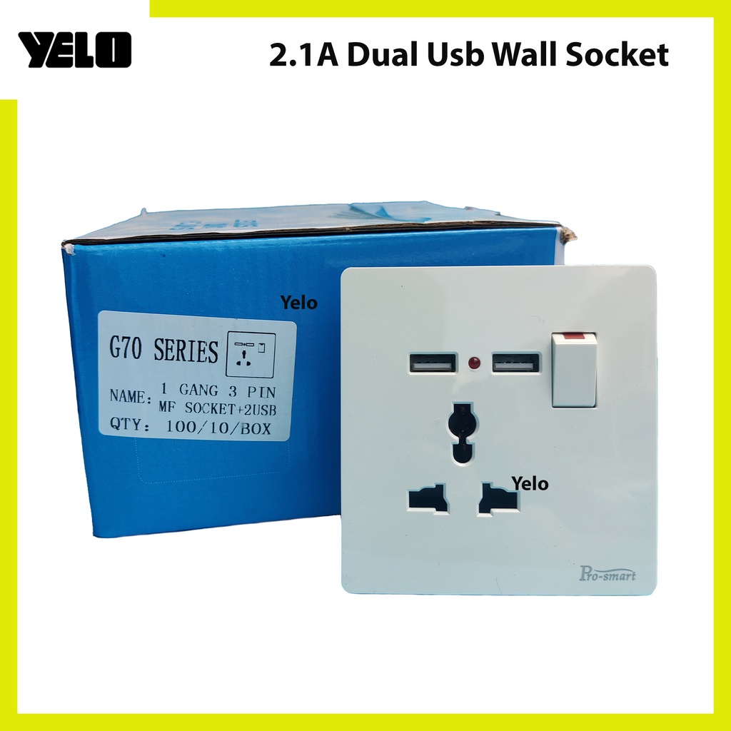 2.1A Dual USB Wall Charger Socket Universial Power Outlet Panel ...