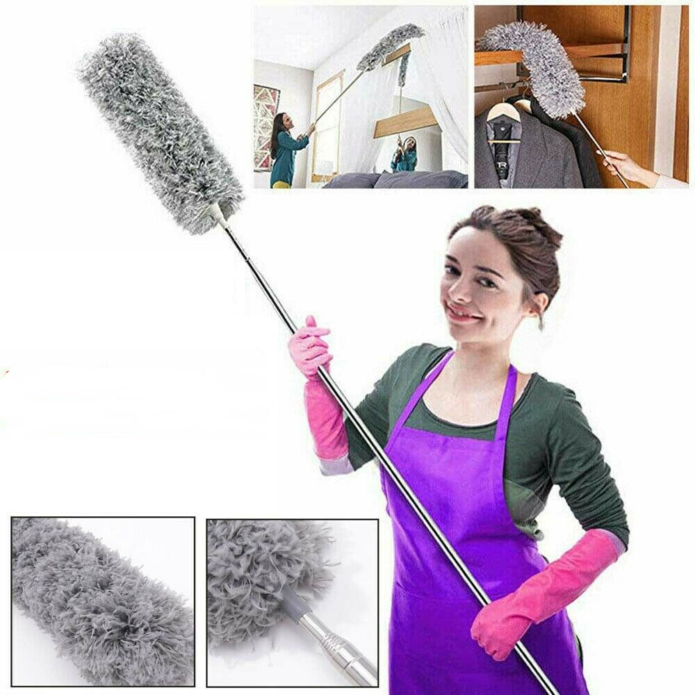 Extendable Feather Duster Telescopic Long Handle Microfiber Cleaning ...