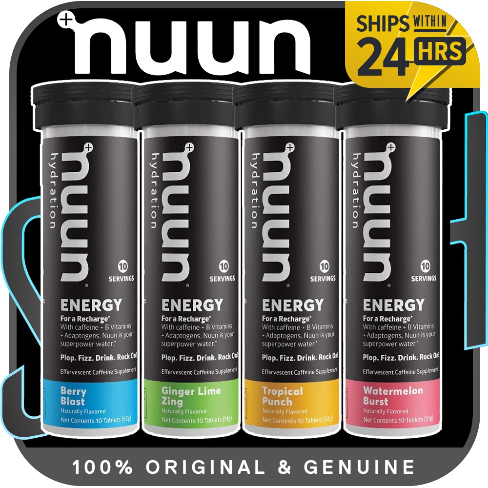 Nuun Energy Caffeine, Electrolyte Drink Tablets Berry Blast / Ginger