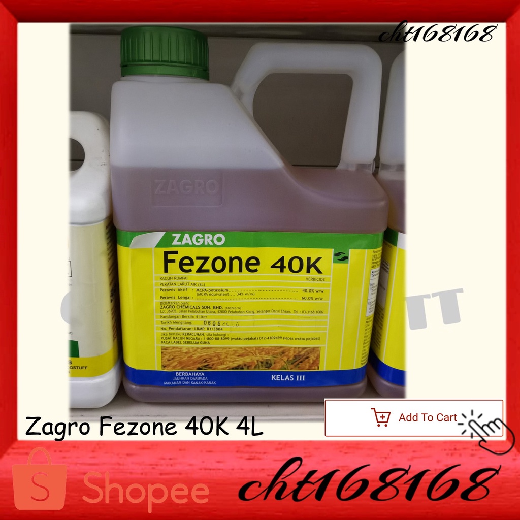 ZAGRO Fezone 40K Herbicide MCPA-Potassium 40% Perawis Lengai 60% Kelas ...