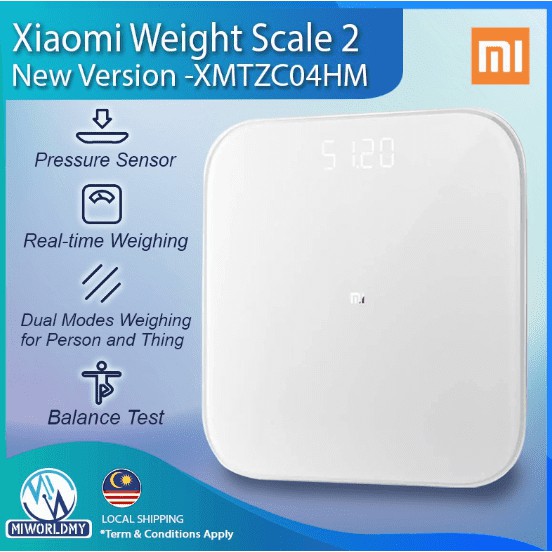 (ORIGINAL XIAOMI READY STOCK) NEW XIAOMI SMART WEIGHT SCALE 2 BLUETOOTH 5.0 DIGITAL (TRACK