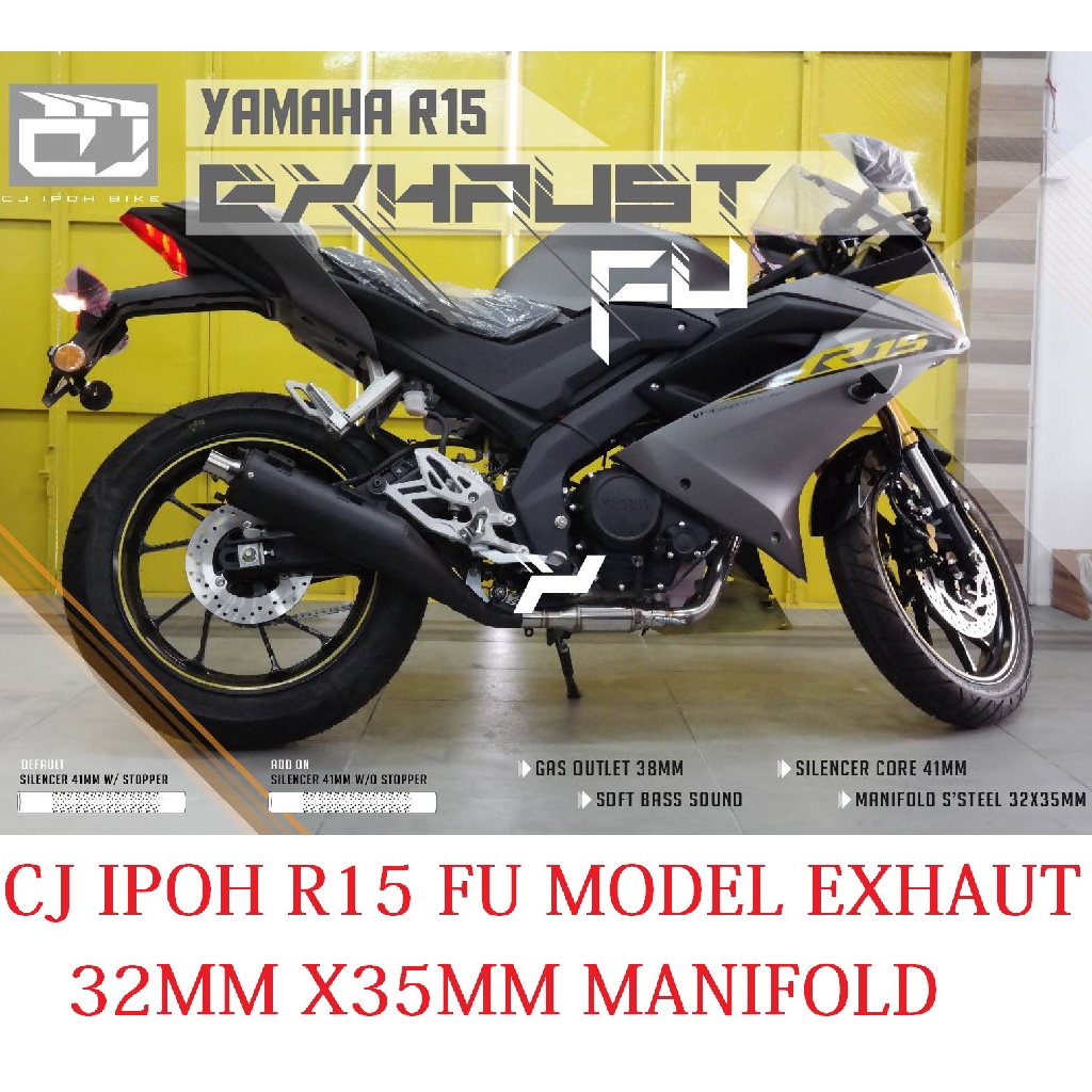 CJ IPOH R15 / MT15 EXHAUST CUTTING STANDARD FU 32X35X38MM (FIBER FREE ...