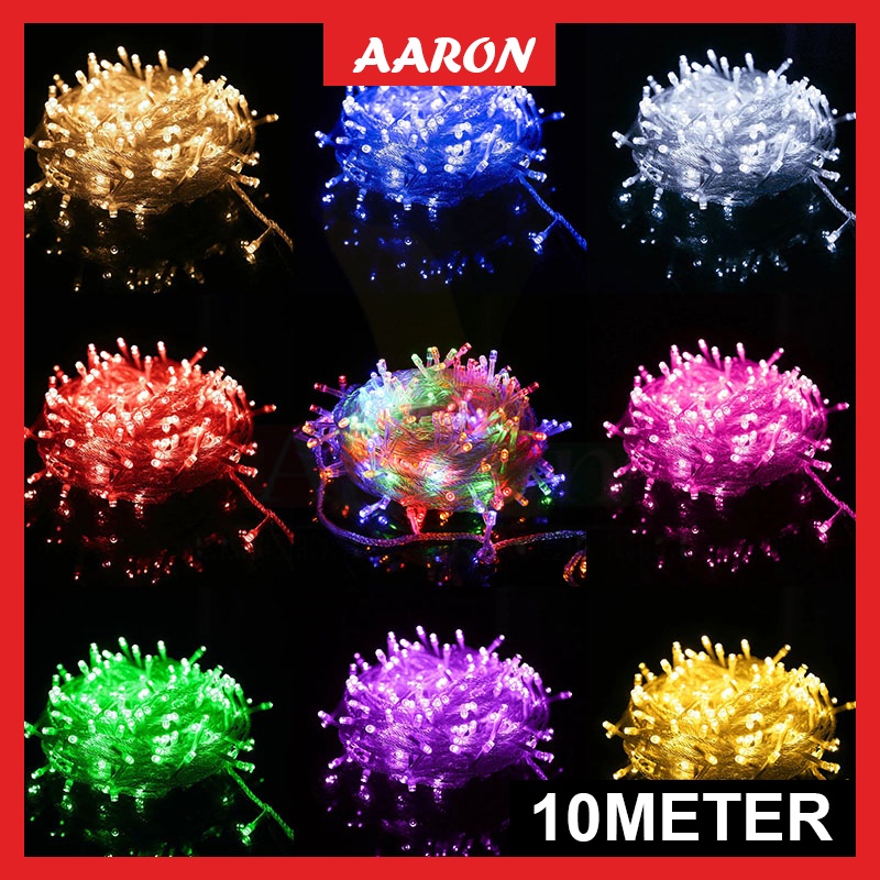 Lampu LED Christmas Raya Light Yellow/White/Blue/Green/RGB LED Fairy ...