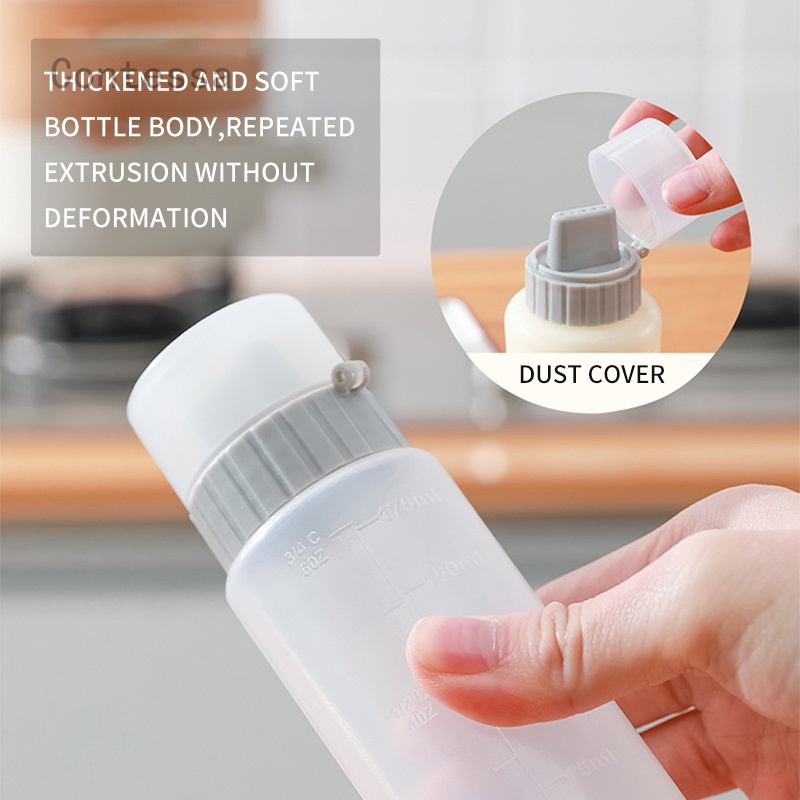 5 Holes Ketchup Squeeze Bottles with Cap and Measurements,Wide Mouth