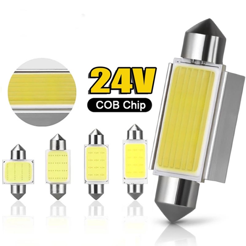 1x C10W C5W LED COB Festoon 31mm 36mm 39mm 41/42mm 12V White bulbs