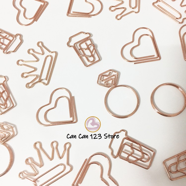 Paper Clip Rose Gold Cute Shaped Bookmark Study stationery Office ...