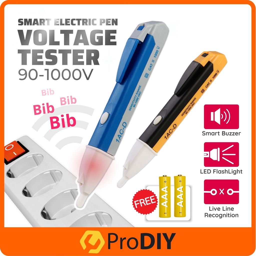 PRODIY Voltage Tester Led Non Contact 901000V AC Electric Test Pen