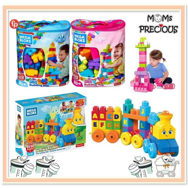 Mega Bloks First Builders Build 'N Learn Activity Table & Building Block  Set, Ages 1+