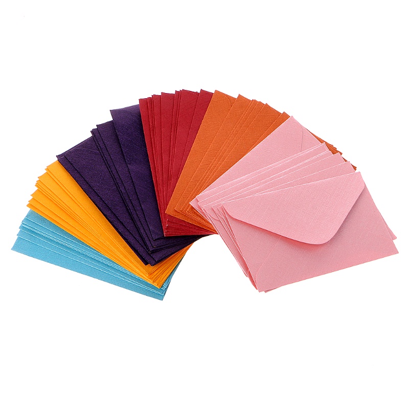 10MK Set of 50 Colorful Envelopes Mixed Colors for Wedding/Baby Shower ...