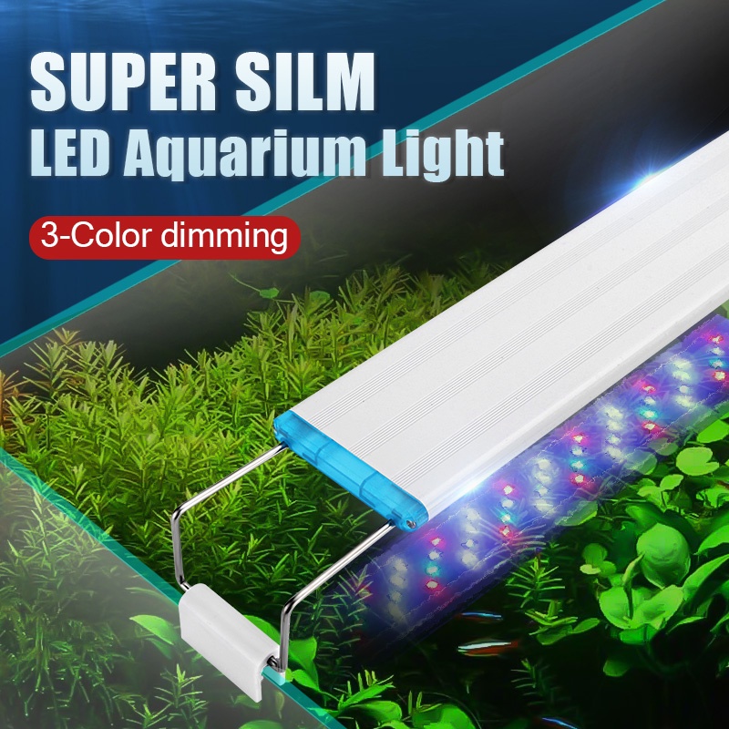 18-72CM Super Slim LED Aquatic Plant Light Lampu Akuarium Extensible ...