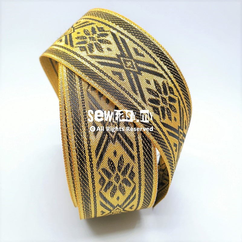 RB014115C 1.5inci Reben Songket Corak Pangkah Ribbon Songket (1 Meter ...