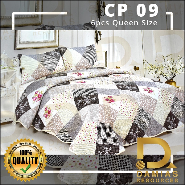 Red - Patchwork Cotton Double Jacquard Bedsheet Set 01