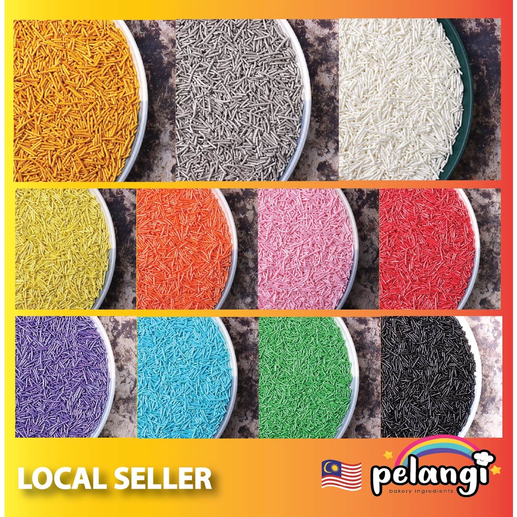 [Pelangi] Halal Edible Pearly Rice Jimmies Sprinkles Candy Ball Cake ...
