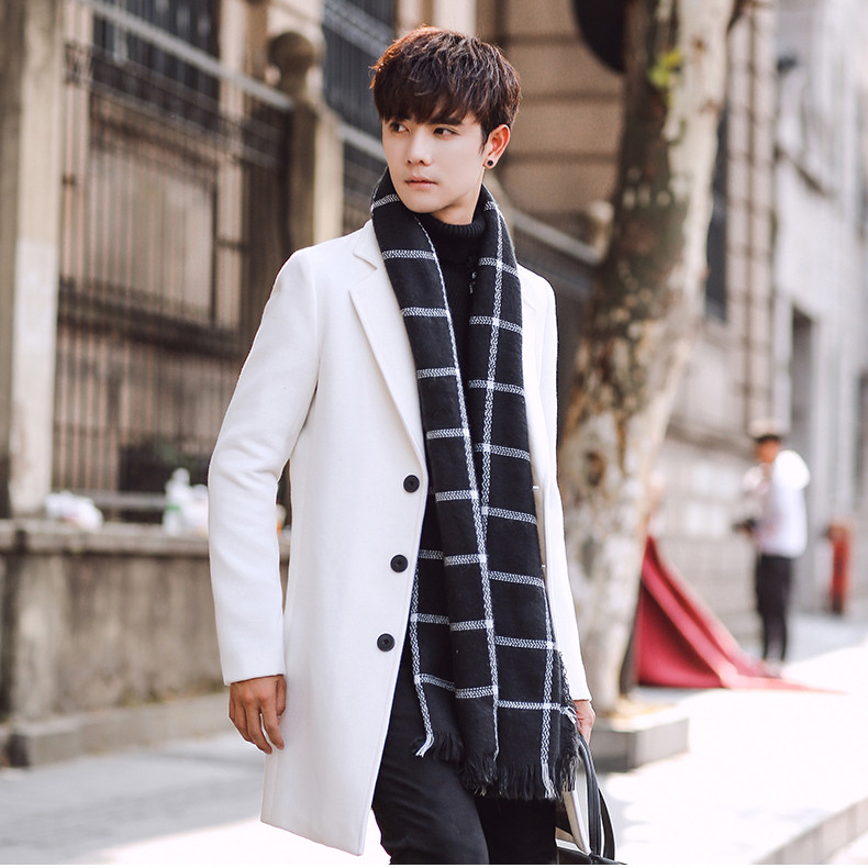 7 color M 5XL Autumn and Winter Coat Korean Style Blazer Men and Women Long Coat Stand Collar Wool Coat Shopee Malaysia