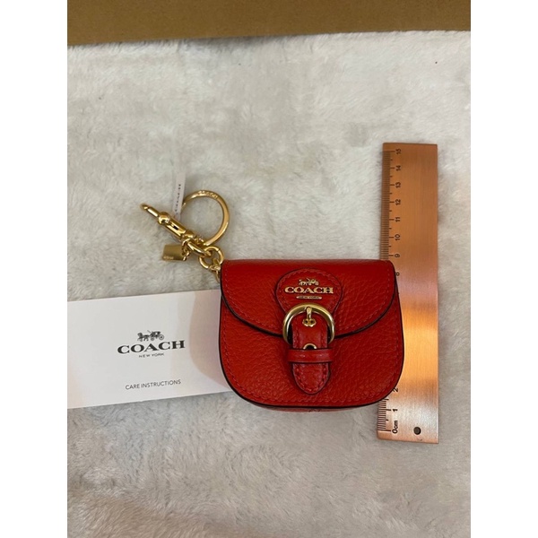 Store Coach Mini Buckle Saddle Bag Charm