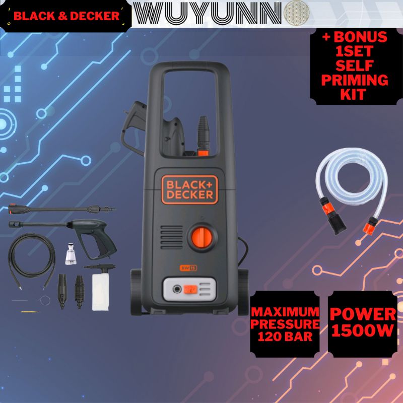 BLACK & DECKER Water Jet Pressure Washer 1500W 120Bar (BW15)