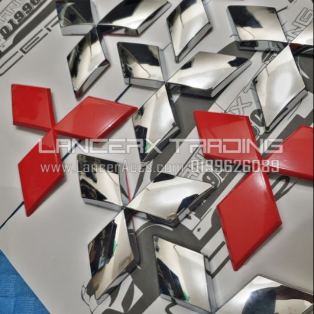 Red Diamond emblem Mitsubishi Lancer Inspira Evo X | Shopee Malaysia