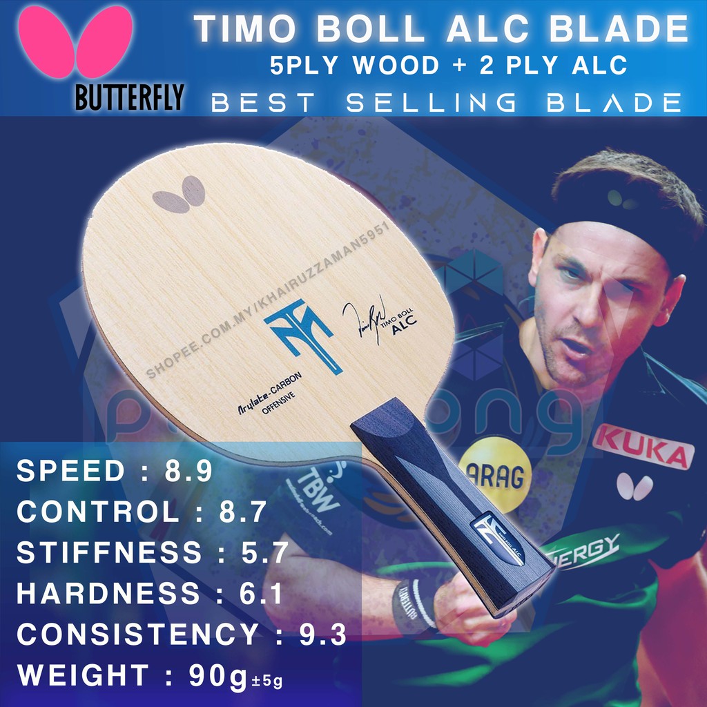 Butterfly Timo Boll ALC Table tennis Blade Kayu Ping Pong Kayu