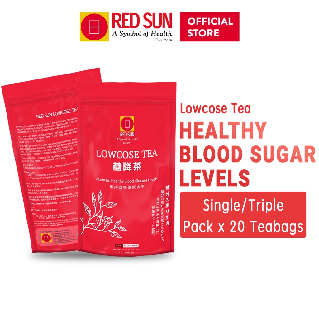 RED SUN Lowcose Tea | 20 Teabags/Box | Maintains Healthy Blood Sugar ...