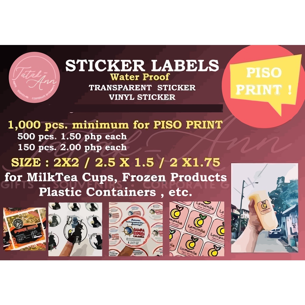 Sticker Label Piso print (kiss cut) | Shopee Malaysia