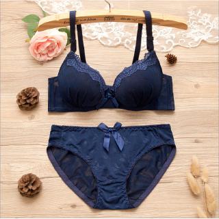 Wirefree Bra Set Push Up Soft Cotton with Lace Bralette Bowknot Girl's ...
