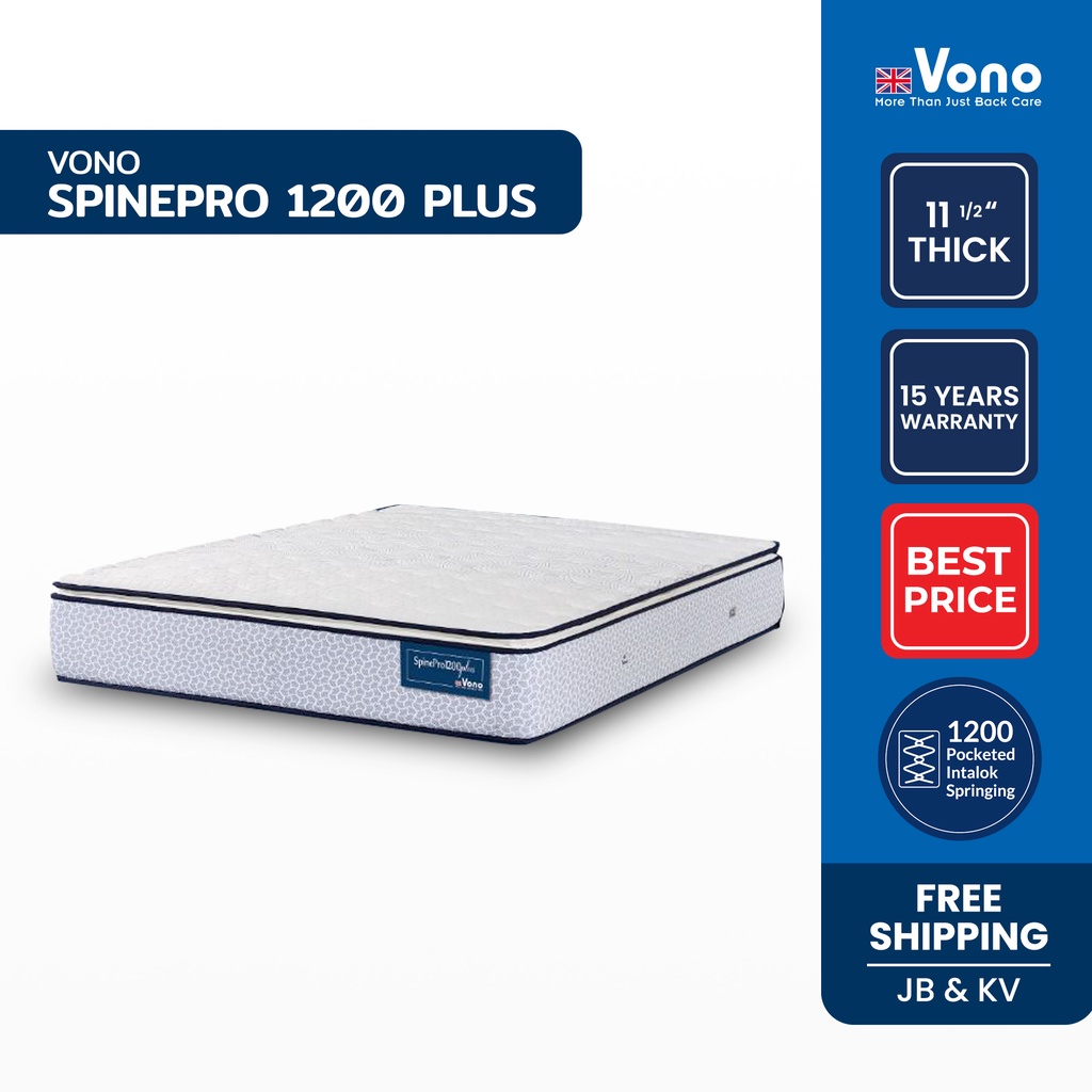 Vono SPINEPRO 1200 PLUS Mattress (11.5 inch), Pocketed Intalok Spring