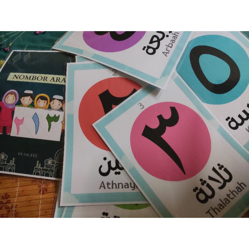 FLASHCARD NOMBOR ARAB 1-10 HANDMADE PRINTED | Shopee Malaysia